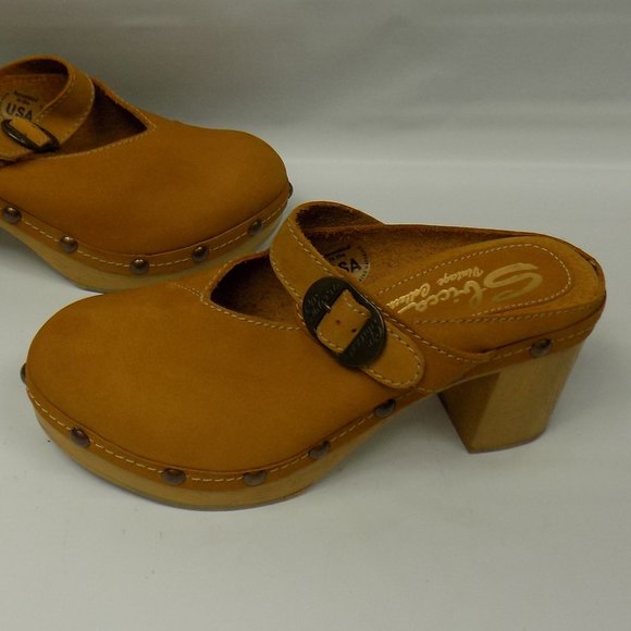 Sbicca Shoes - Sbicca Vintage Collection Jelina Leather Ankle Strap Clogs Size 8